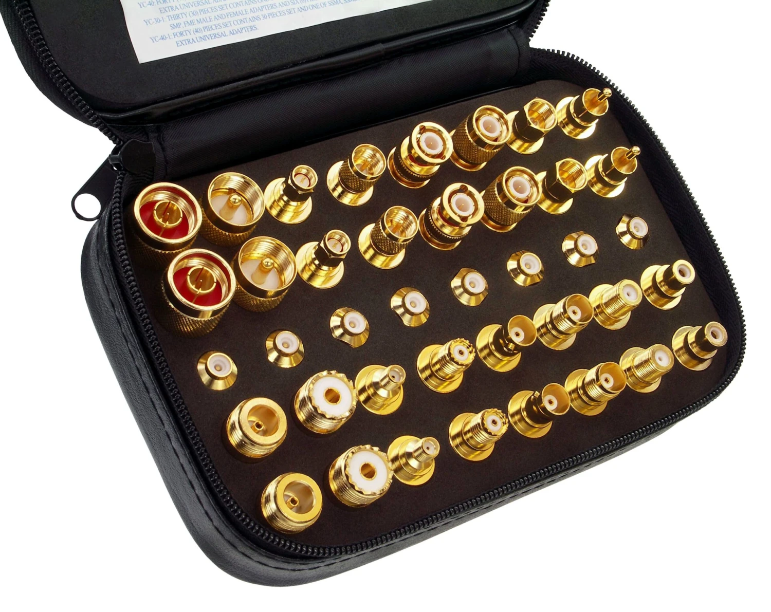 Adapterset 40-teilig, Vergoldet, Mit Tasche 1 Adapterset 40-teilig, Vergoldet, Mit Tasche